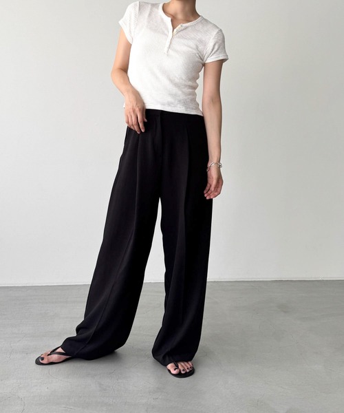 CANAL JEAN(キャナルジーン)の「El mar リネンタックパンツ(その他パンツ・レディース・ブラック/ベージュ・X-SMALL/SMALL/MEDIUM)」の9枚目の写真