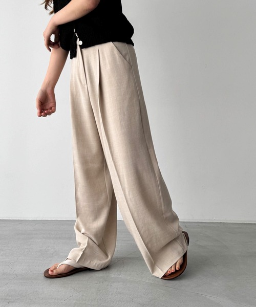 CANAL JEAN(キャナルジーン)の「El mar リネンタックパンツ(その他パンツ・レディース・ブラック/ベージュ・X-SMALL/SMALL/MEDIUM)」の3枚目の写真