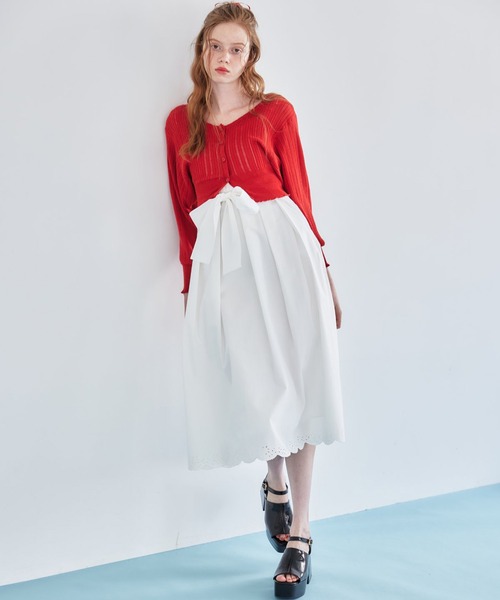 REDYAZEL（レディアゼル）の「クロシェカーディガン（カーディガン/ボレロ・レディース・ブルー/ホワイト/ボルドー・FREE）」の4枚目の写真