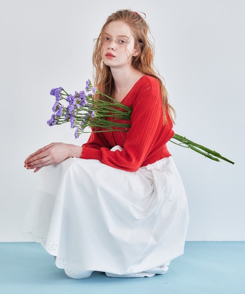 REDYAZEL（レディアゼル）の「クロシェカーディガン（カーディガン/ボレロ・レディース・ブルー/ホワイト/ボルドー・FREE）」の6枚目の写真