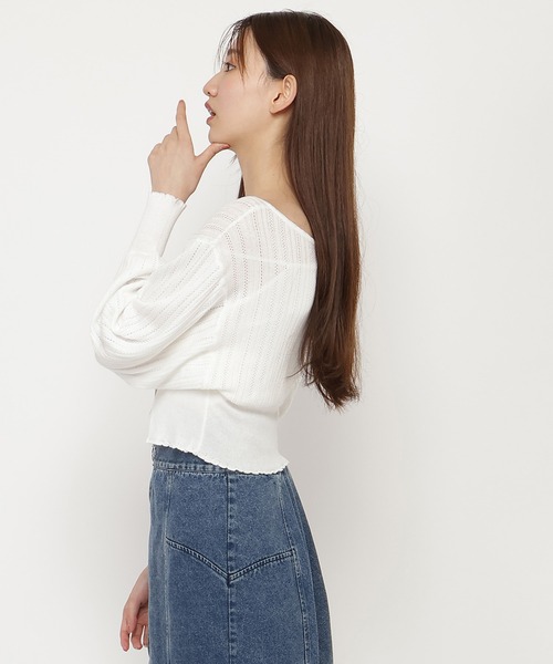 REDYAZEL（レディアゼル）の「クロシェカーディガン（カーディガン/ボレロ・レディース・ブルー/ホワイト/ボルドー・FREE）」の7枚目の写真