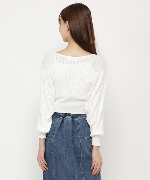 REDYAZEL（レディアゼル）の「クロシェカーディガン（カーディガン/ボレロ・レディース・ブルー/ホワイト/ボルドー・FREE）」の8枚目の写真