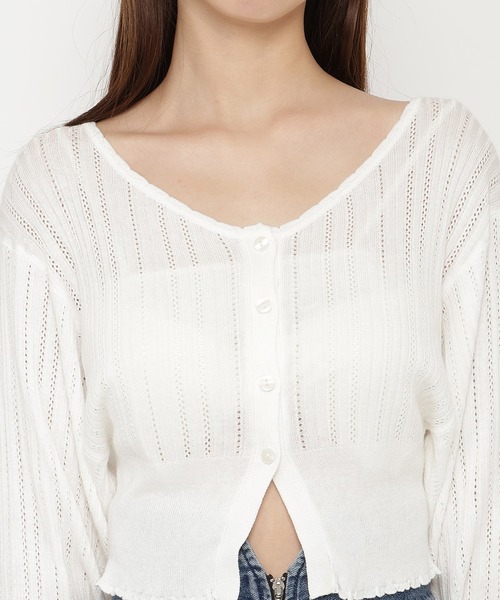 REDYAZEL（レディアゼル）の「クロシェカーディガン（カーディガン/ボレロ・レディース・ブルー/ホワイト/ボルドー・FREE）」の10枚目の写真