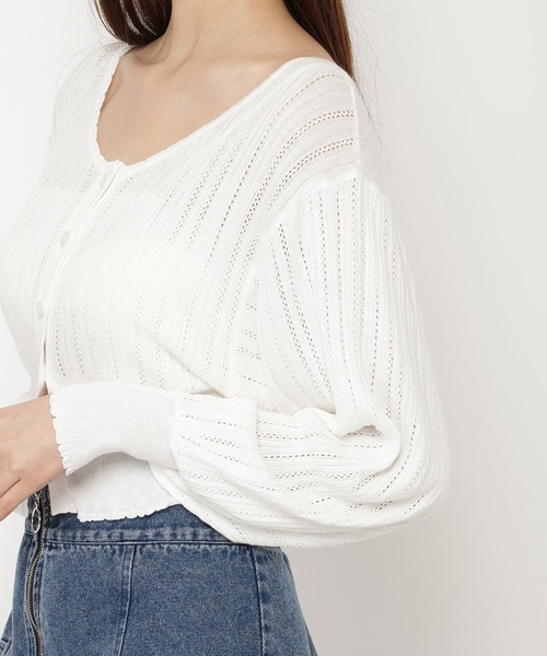 REDYAZEL（レディアゼル）の「クロシェカーディガン（カーディガン/ボレロ・レディース・ブルー/ホワイト/ボルドー・FREE）」の11枚目の写真