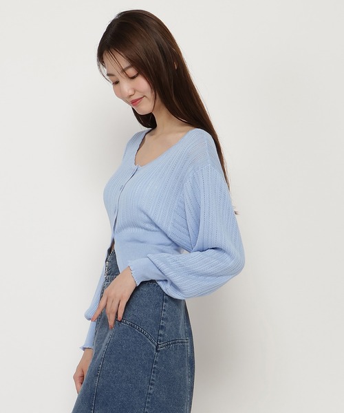 REDYAZEL（レディアゼル）の「クロシェカーディガン（カーディガン/ボレロ・レディース・ブルー/ホワイト/ボルドー・FREE）」の13枚目の写真