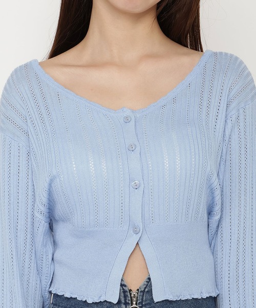REDYAZEL（レディアゼル）の「クロシェカーディガン（カーディガン/ボレロ・レディース・ブルー/ホワイト/ボルドー・FREE）」の16枚目の写真