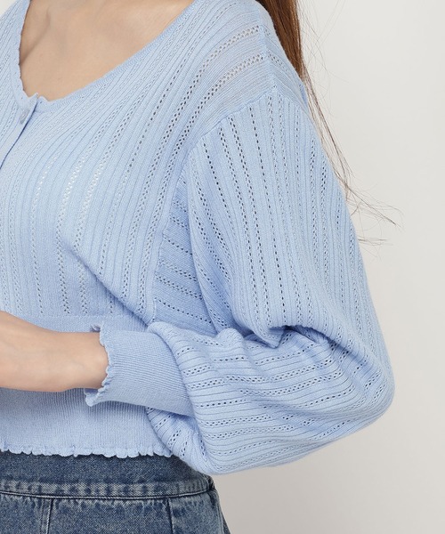 REDYAZEL（レディアゼル）の「クロシェカーディガン（カーディガン/ボレロ・レディース・ブルー/ホワイト/ボルドー・FREE）」の17枚目の写真