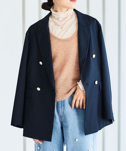 le.coeur blanc（ルクールブラン）の「シャイニーシャギーニットベスト（ベスト・レディース・アイボリー/キャメル・38）」の21枚目の写真