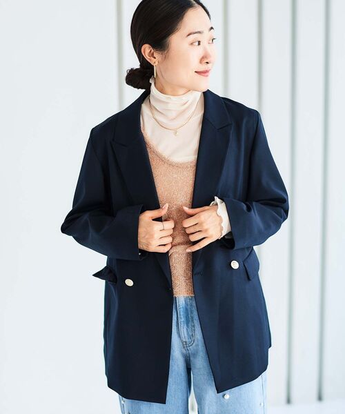 le.coeur blanc（ルクールブラン）の「シャイニーシャギーニットベスト（ベスト・レディース・アイボリー/キャメル・38）」の22枚目の写真