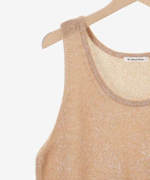 le.coeur blanc（ルクールブラン）の「シャイニーシャギーニットベスト（ベスト・レディース・アイボリー/キャメル・38）」の5枚目の写真