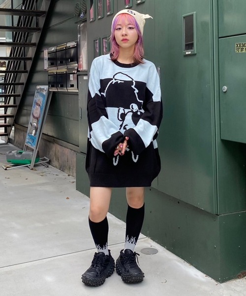 Candy Stripper ブラック セーター セーラー襟 Candy Stripper（キャンディストリッパー）の「MELTY BEAR