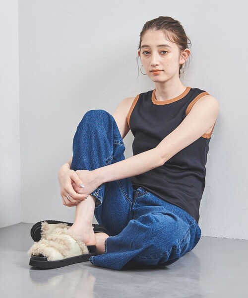 UNITED ARROWS（ユナイテッドアローズ）の「リブ バイカラー パイピング ノースリーブカットソー（タンクトップ・レディース・ベージュ/オフホワイト/ダークグレー/ライラック/その他7・FREE）」の14枚目の写真