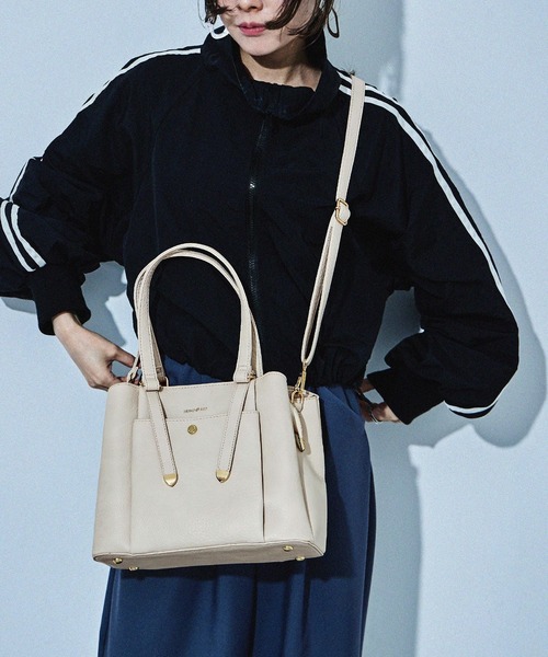 【セール】【HUNDRED】 3層切り替えデザインハンドバッグ 2wayショルダーバッグ レディース（ハンドバッグ）｜HUNDRED（ハンドレッド）