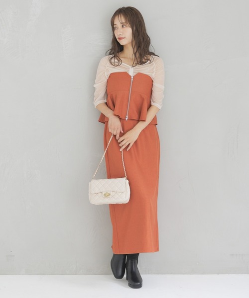 mysty woman(ミスティウーマン)の「コルセット2WAYスカート 140916(スカート・レディース・アイボリー/オレンジ/ブラック・FREE)」の3枚目の写真