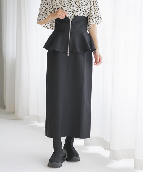 mysty woman(ミスティウーマン)の「コルセット2WAYスカート 140916(スカート・レディース・アイボリー/オレンジ/ブラック・FREE)」の2枚目の写真