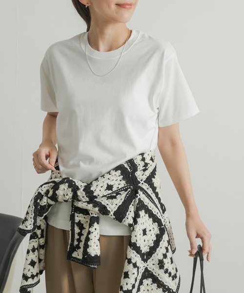 URBAN RESEARCH DOORS（アーバンリサーチドアーズ）の「インドオーガニックコットンTシャツ（Tシャツ/カットソー・レディース・ライトグレー/ホワイト/ピンク/ネイビー・MEDIUM）」の9枚目の写真