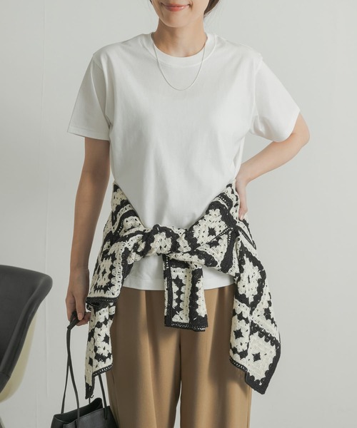 URBAN RESEARCH DOORS（アーバンリサーチドアーズ）の「インドオーガニックコットンTシャツ（Tシャツ/カットソー・レディース・ライトグレー/ホワイト/ピンク/ネイビー・MEDIUM）」の10枚目の写真