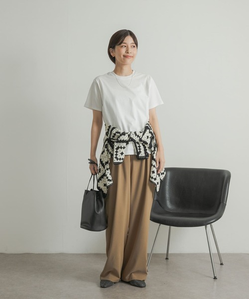 URBAN RESEARCH DOORS（アーバンリサーチドアーズ）の「インドオーガニックコットンTシャツ（Tシャツ/カットソー・レディース・ライトグレー/ホワイト/ピンク/ネイビー・MEDIUM）」の14枚目の写真