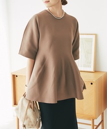 un dix cors（アンディコール）の「《メリハリ体系カバー◎》ペプラム五分袖ニット（ニット/セーター）」