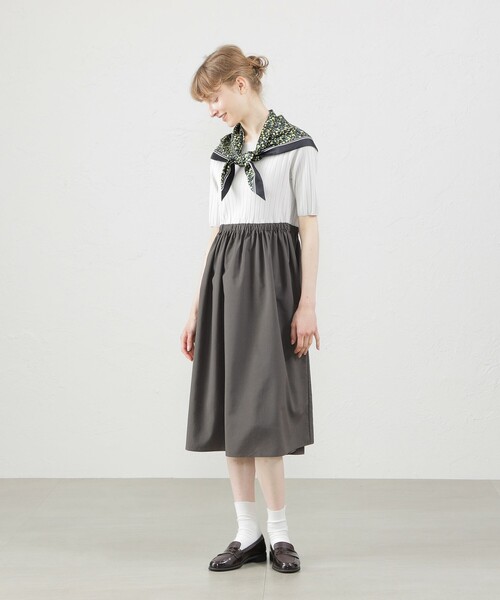 MACKINTOSH PHILOSOPHY（ﾏｯｷﾝﾄｯｼｭ ﾌｨﾛｿﾌｨｰ）の「ワイドリブコンビワンピース（ワンピース・レディース・ダークネイビー/グレー系その他・38）」の3枚目の写真