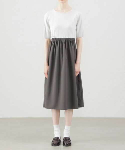 MACKINTOSH PHILOSOPHY（ﾏｯｷﾝﾄｯｼｭ ﾌｨﾛｿﾌｨｰ）の「ワイドリブコンビワンピース（ワンピース・レディース・ダークネイビー/グレー系その他・38）」の5枚目の写真