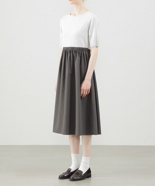 MACKINTOSH PHILOSOPHY（ﾏｯｷﾝﾄｯｼｭ ﾌｨﾛｿﾌｨｰ）の「ワイドリブコンビワンピース（ワンピース・レディース・ダークネイビー/グレー系その他・38）」の6枚目の写真