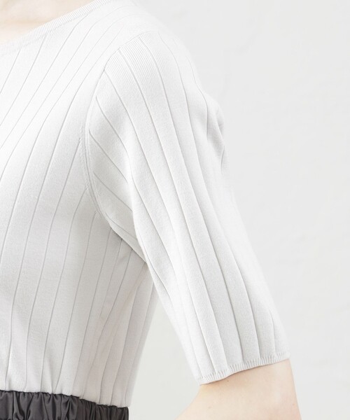 MACKINTOSH PHILOSOPHY（ﾏｯｷﾝﾄｯｼｭ ﾌｨﾛｿﾌｨｰ）の「ワイドリブコンビワンピース（ワンピース・レディース・ダークネイビー/グレー系その他・38）」の8枚目の写真