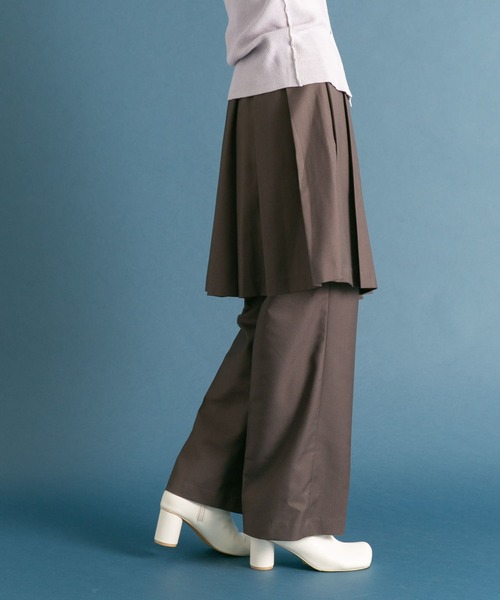 KBF(ケイビーエフ)の「プリーツスカートSETパンツ(その他パンツ・レディース・ダークブラウン/グレー・ONE)」の5枚目の写真