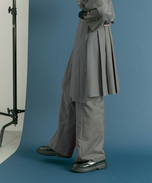 KBF(ケイビーエフ)の「プリーツスカートSETパンツ(その他パンツ・レディース・ダークブラウン/グレー・ONE)」の12枚目の写真