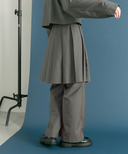KBF(ケイビーエフ)の「プリーツスカートSETパンツ(その他パンツ・レディース・ダークブラウン/グレー・ONE)」の13枚目の写真