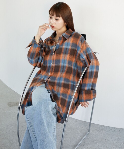 ブラウス シャツ PUBLUX/パブリュクス オーバーサイズ チェックシャツ　限定展開 レディース PUBLUX（パブリュクス）の「PUBLUX/パブリュクス オーバーサイズ