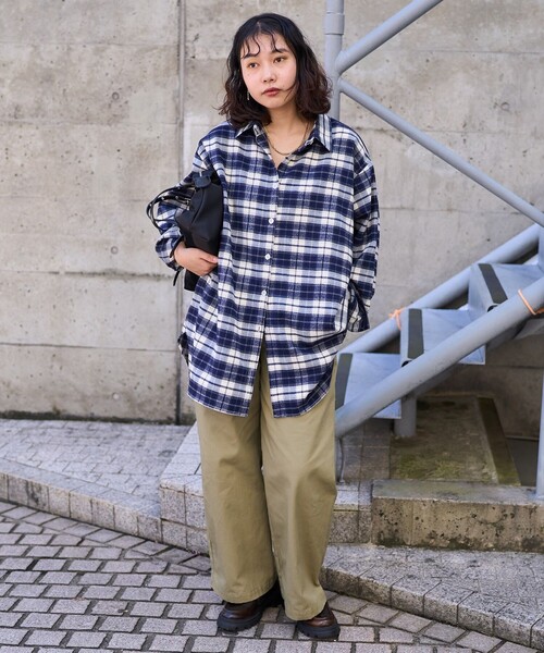 ブラウス シャツ PUBLUX/パブリュクス オーバーサイズ チェックシャツ　限定展開 レディース セール】PUBLUX/パブリュクス オーバーサイズチェックシャツ