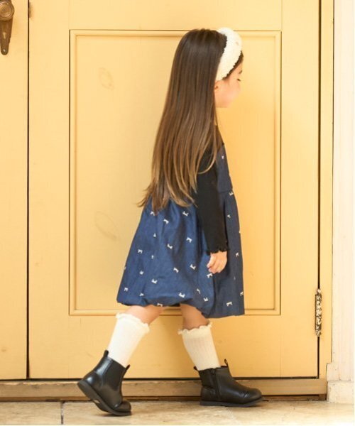 petit main（プティマイン）の「【リンク】リボン刺しゅうワンピース(キッズ)（ワンピース・キッズ・ネイビー/アイボリー・110cm/120cm/130cm/90cm/100cm/80ｃｍ）」の5枚目の写真
