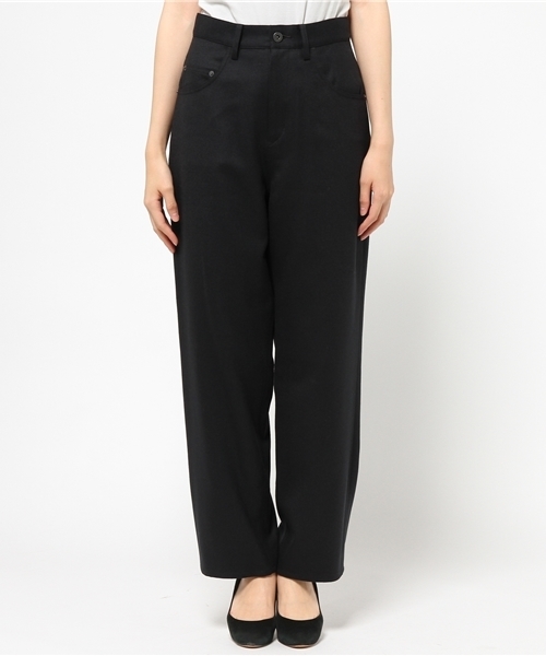 JOURNAL STANDARD（ジャーナルスタンダード）の「ハイカウントサキソニー ワイド5ポケットパンツ#（その他パンツ・レディース・ネイビー/グレー/アイボリー・34/38/36）」の4枚目の写真