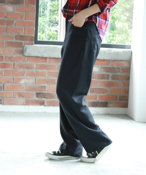 JOURNAL STANDARD（ジャーナルスタンダード）の「ハイカウントサキソニー ワイド5ポケットパンツ#（その他パンツ・レディース・ネイビー/グレー/アイボリー・34/38/36）」の14枚目の写真