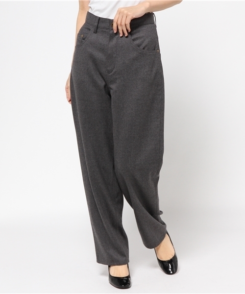 JOURNAL STANDARD（ジャーナルスタンダード）の「ハイカウントサキソニー ワイド5ポケットパンツ#（その他パンツ・レディース・ネイビー/グレー/アイボリー・34/38/36）」の15枚目の写真