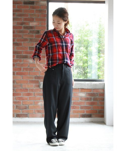 JOURNAL STANDARD（ジャーナルスタンダード）の「ハイカウントサキソニー ワイド5ポケットパンツ#（その他パンツ・レディース・ネイビー/グレー/アイボリー・34/38/36）」の18枚目の写真