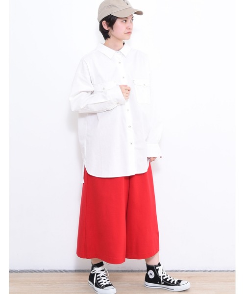 POU DOU DOU(プードゥドゥ)の「スカラップポケットボックスタックガウチョパンツ(その他パンツ・レディース・グレー/ネイビー/ブラック/グリーン/レッド・3)」の17枚目の写真