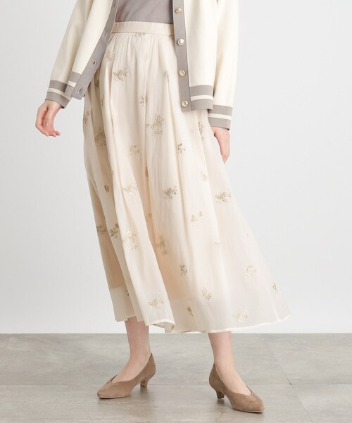 grove（グローブ）の「◆オーガンジー刺繍タックスカート（スカート・レディース・ブラック/ライトベージュ・03/02/01/04/05）」の8枚目の写真