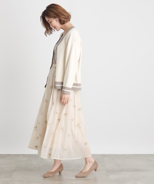 grove（グローブ）の「◆オーガンジー刺繍タックスカート（スカート・レディース・ブラック/ライトベージュ・03/02/01/04/05）」の10枚目の写真