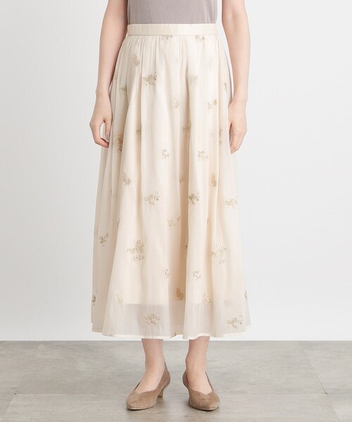 grove（グローブ）の「◆オーガンジー刺繍タックスカート（スカート・レディース・ブラック/ライトベージュ・03/02/01/04/05）」の12枚目の写真