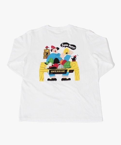 OVERRIDE(オーバーライド)の「MONKEY STUDIO X OVERRIDE L/S T-shirt / オーバーライド(Tシャツ/カットソー・レディース・グレー/ホワイト・MEDIUM/LARGE/X-LARGE)」の2枚目の写真