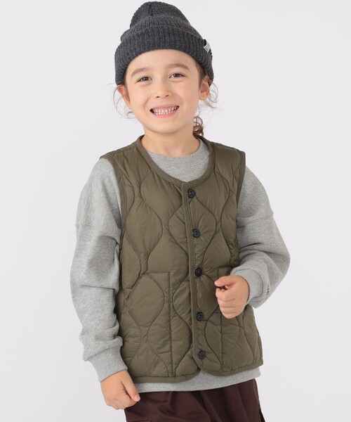 TAION（タイオン）の「【WEB限定】TAION:100～150cm / ミリタリー ダウン ベスト（ダウンベスト・キッズ・ダークオリーブ/ダークグリーン・100/110/120/130/140/150）」の2枚目の写真