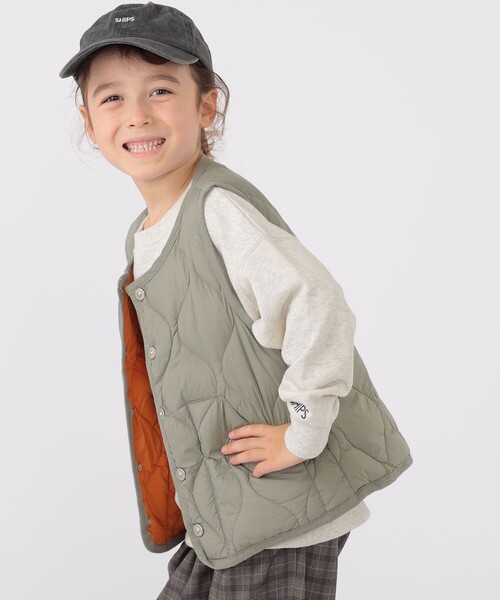 TAION（タイオン）の「【WEB限定】TAION:100～150cm / ミリタリー ダウン ベスト（ダウンベスト・キッズ・ダークオリーブ/ダークグリーン・100/110/120/130/140/150）」の15枚目の写真