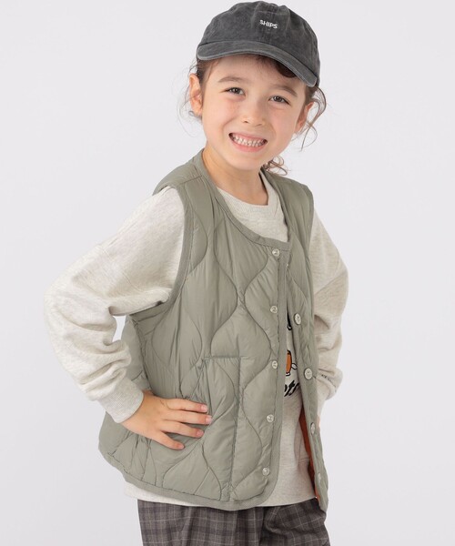 TAION（タイオン）の「【WEB限定】TAION:100～150cm / ミリタリー ダウン ベスト（ダウンベスト・キッズ・ダークオリーブ/ダークグリーン・100/110/120/130/140/150）」の16枚目の写真