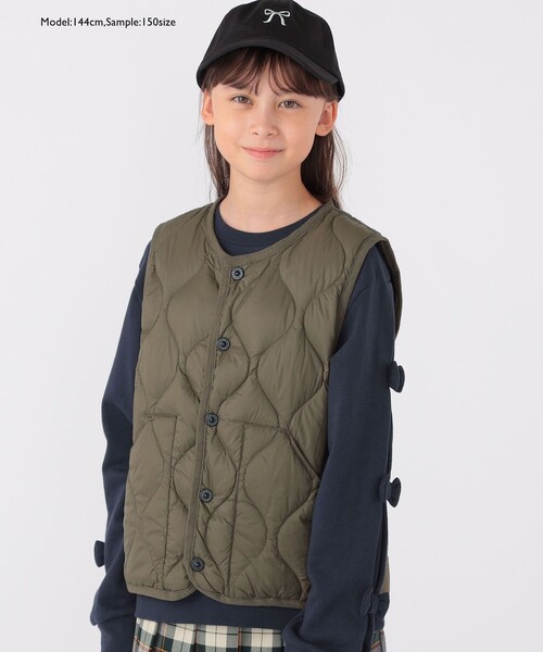 TAION（タイオン）の「【WEB限定】TAION:100～150cm / ミリタリー ダウン ベスト（ダウンベスト・キッズ・ダークオリーブ/ダークグリーン・100/110/120/130/140/150）」の12枚目の写真