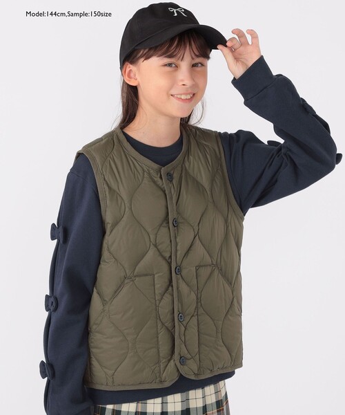 TAION（タイオン）の「【WEB限定】TAION:100～150cm / ミリタリー ダウン ベスト（ダウンベスト・キッズ・ダークオリーブ/ダークグリーン・100/110/120/130/140/150）」の13枚目の写真