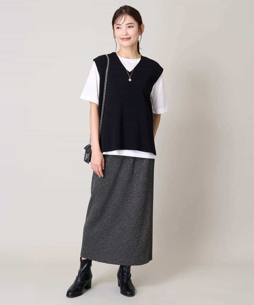 a.v.v(アーヴェヴェ)の「【コットン100%】ロールアップスリーブTシャツ(Tシャツ/カットソー・レディース・ホワイト/ブラウン/ライトピンク/ブラック・34/36/40/38/42)」の22枚目の写真
