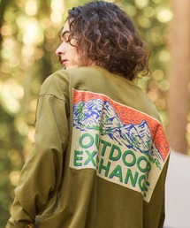 OUTDOOR EXCHANGE（アウトドアエクスチェンジ）の「【OUTDOOR EXCHANGE/アウトドアエクスチェンジ】サンセットマウンテン バックロゴ ロンT（Tシャツ/カットソー）」