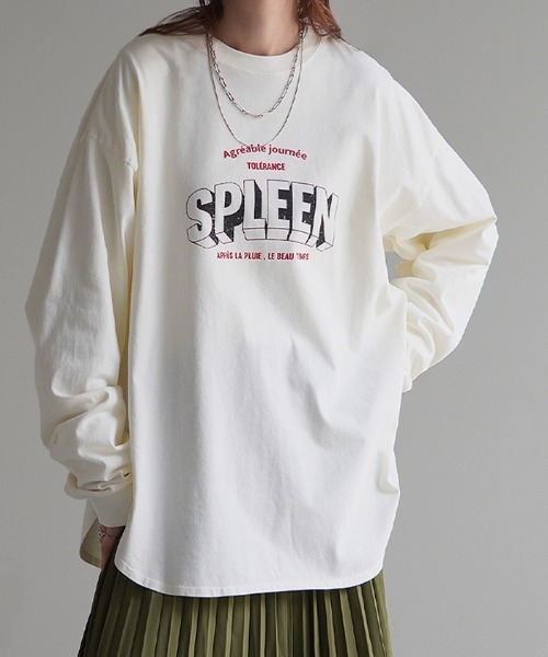 HUG.U(ハグユー)の「ユーズド感ロンT(Tシャツ/カットソー・レディース・グリーン/ホワイト/ダークグレー・FREE)」の11枚目の写真